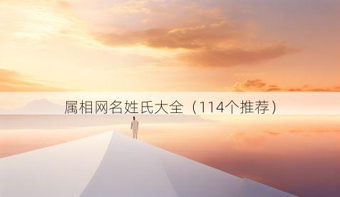 属相网名姓氏大全(114个推荐)