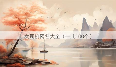 女司机网名大全（一共100个）