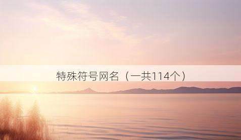 特殊符号网名(一共114个)