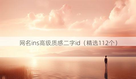 网名ins高级质感二字id(精选112个)