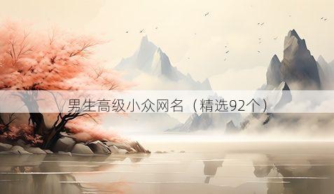 男生高级小众网名(精选92个)