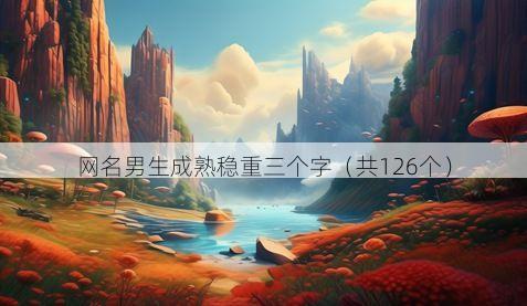 网名男生成熟稳重三个字（共126个）
