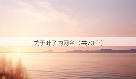 关于叶子的网名(共70个)