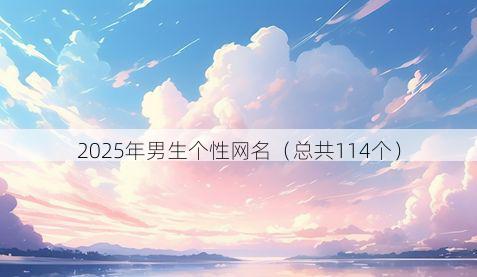 2025年男生个性网名(总共114个)