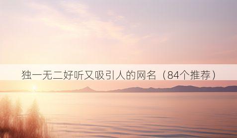 独一无二好听又吸引人的网名（84个推荐）
