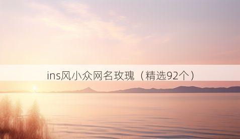 ins风小众网名玫瑰(精选92个)