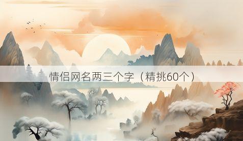 情侣网名两三个字(精挑60个)