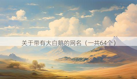 关于带有大白鹅的网名(一共64个)