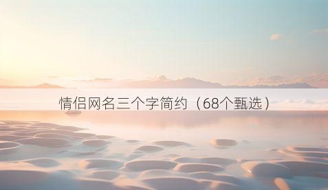 情侣网名三个字简约(68个甄选)