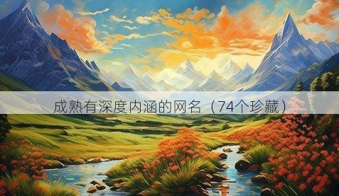 成熟有深度内涵的网名（74个珍藏）