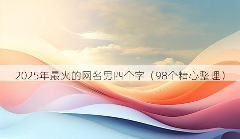 2025年最火的网名男四个字(98个精心整理)