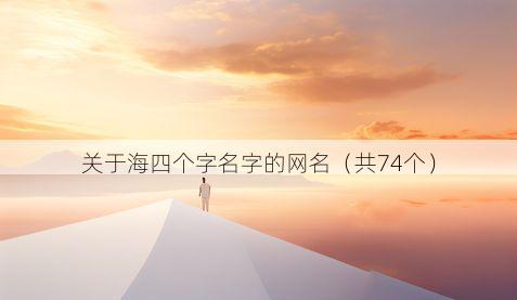 关于海四个字名字的网名(共74个)