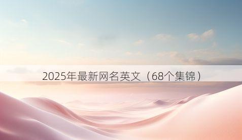 2025年最新网名英文(68个集锦)