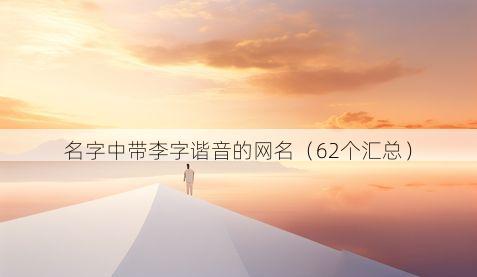 名字中带李字谐音的网名(62个汇总)