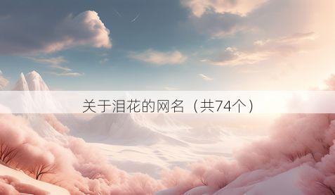 关于泪花的网名(共74个)