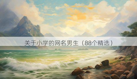 关于小学的网名男生(88个精选)