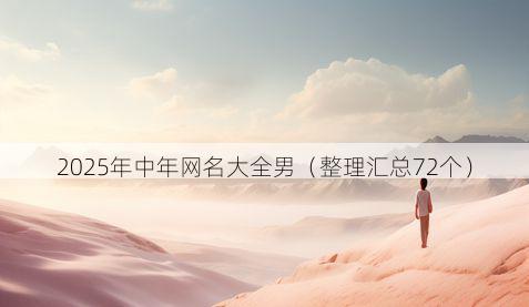 2025年中年网名大全男(整理汇总72个)