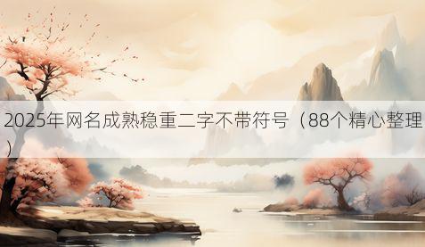 2025年网名成熟稳重二字不带符号（88个精心整理）