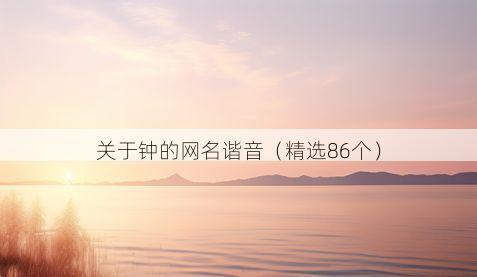 关于钟的网名谐音(精选86个)