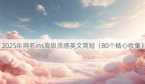 2025年网名ins高级质感英文简短(80个精心收集)