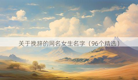 关于挽辞的网名女生名字(96个精选)