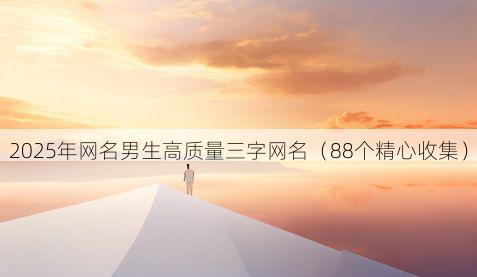 2025年网名男生高质量三字网名（88个精心收集）