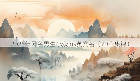 2025年网名男生小众ins英文名(70个集锦)