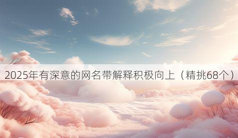 2025年有深意的网名带解释积极向上（精挑68个）