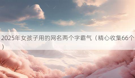 2025年女孩子用的网名两个字霸气(精心收集66个)