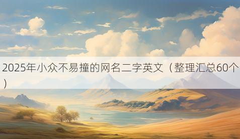 2025年小众不易撞的网名二字英文(整理汇总60个)