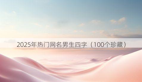 2025年热门网名男生四字(100个珍藏)