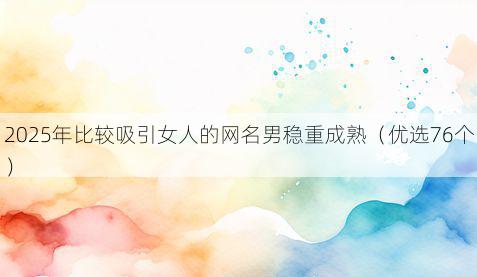2025年比较吸引女人的网名男稳重成熟(优选76个)