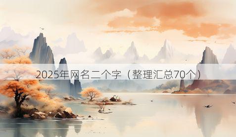 2025年网名二个字（整理汇总70个）