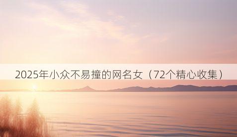 2025年小众不易撞的网名女(72个精心收集)