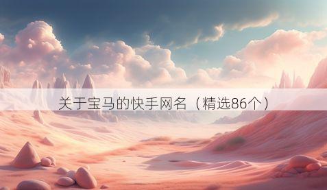 关于宝马的快手网名（精选86个）
