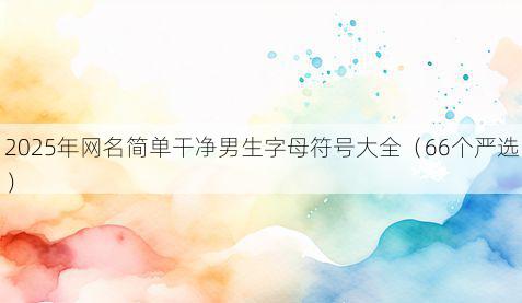 2025年网名简单干净男生字母符号大全(66个严选)