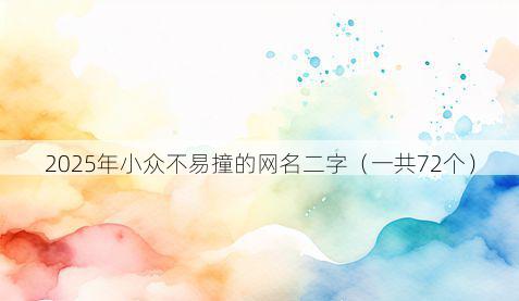 2025年小众不易撞的网名二字(一共72个)