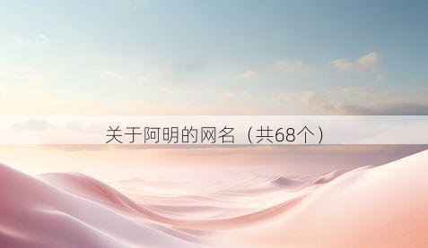 关于阿明的网名(共68个)