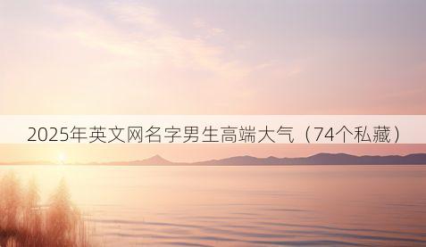 2025年英文网名字男生高端大气（74个私藏）