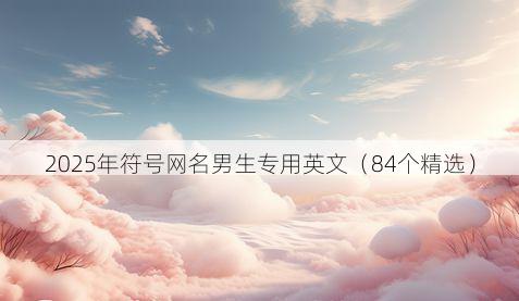 2025年符号网名男生专用英文（84个精选）