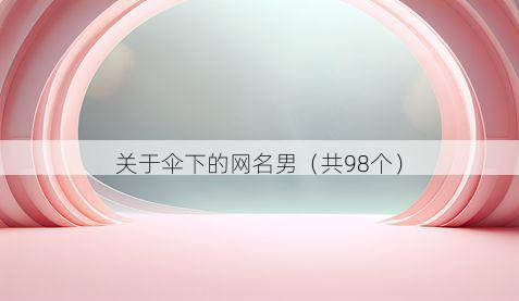 关于伞下的网名男(共98个)