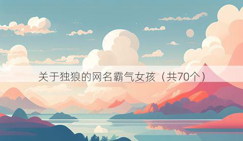 关于独狼的网名霸气女孩（共70个）