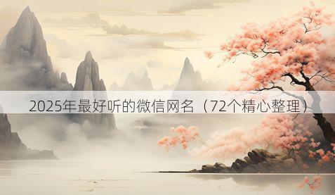 2025年最好听的微信网名（72个精心整理）