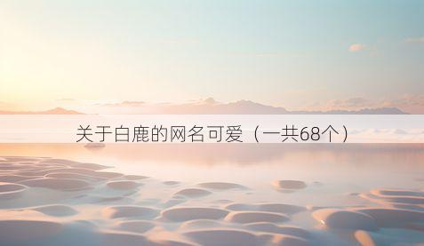 关于白鹿的网名可爱（一共68个）