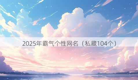 2025年霸气个性网名(私藏104个)