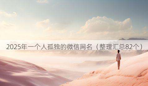 2025年一个人孤独的微信网名(整理汇总82个)